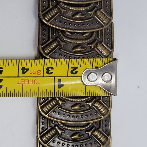 Vtg Filagree Bronze Victorian Rival Snake Scale Stretch Belt Sz M/L Renaissance - Picture 7 of 16